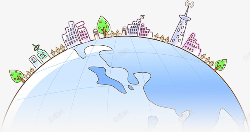 地球海洋城市装饰元素png免抠素材_新图网 https://ixintu.com 元素 地球 城市 海洋 装饰