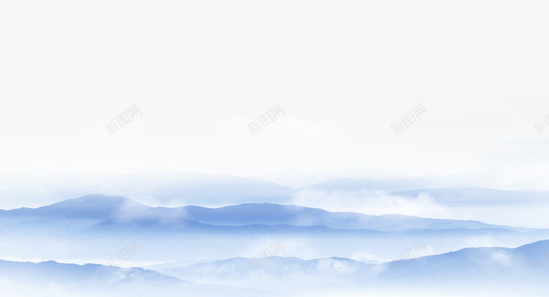 蓝色梦幻大山白云png免抠素材_新图网 https://ixintu.com 大山 梦幻 白云 蓝色