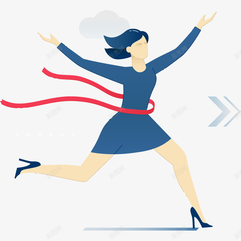 卡通女士胜利到达终点png免抠素材_新图网 https://ixintu.com 云朵 到达 卡通 女士 终点 胜利 起点终点