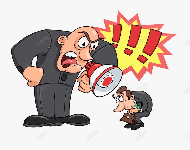 卡通简洁扁平化老板训斥员工矢量图eps免抠素材_新图网 https://ixintu.com 凶狠的老板 卡通老板训斥员工 员工 扁平化老板训斥员工 生气骂人 矢量图 矢量老板训斥员工 简洁老板训斥员工 老板训斥员工