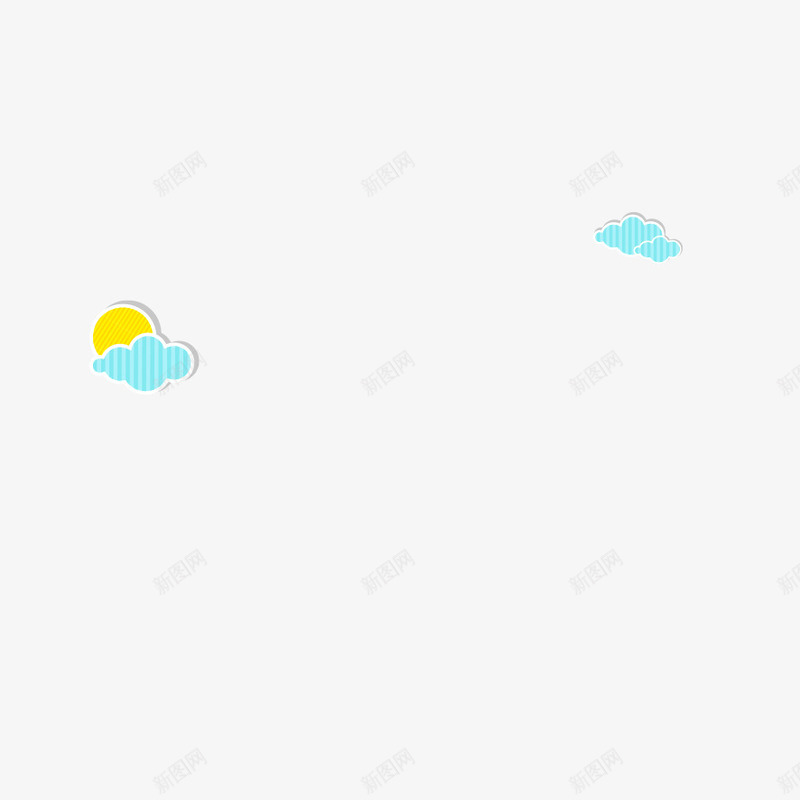 卡通白云和太阳png免抠素材_新图网 https://ixintu.com 卡通 太阳 白云