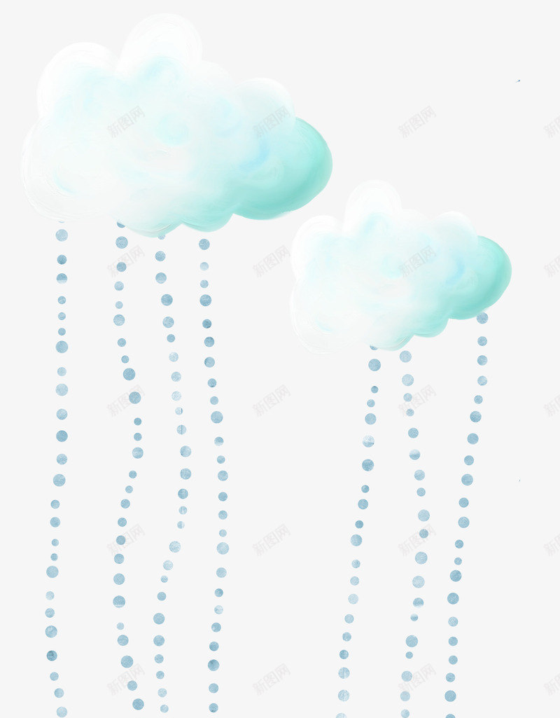 蓝色棉花糖云朵png免抠素材_新图网 https://ixintu.com 云彩 云朵 手绘 蓝色