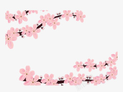 春天精美粉红樱花矢量图素材