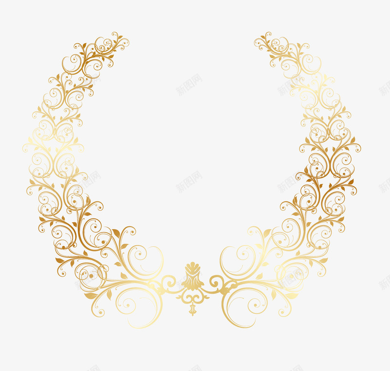 金色树叶花卉边框花环png免抠素材_新图网 https://ixintu.com 底纹 精美底纹 花卉 花环 装饰 边框 金色树叶