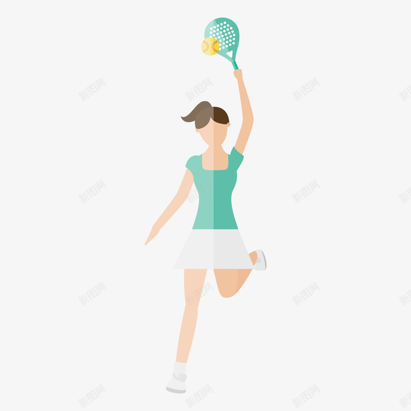 青春活力的女学生在打网球矢量图ai免抠素材_新图网 https://ixintu.com 人物 体育项目 卡通人物 插画 运动健身 青春 青春活力的学生 矢量图