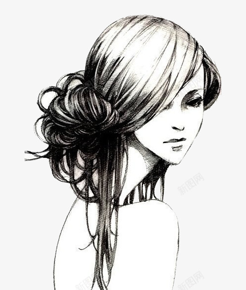 长发美女侧影简笔画图标png_新图网 https://ixintu.com 侧影 彩绘风格 简笔画 美女 美女侧影 装饰图案 长发