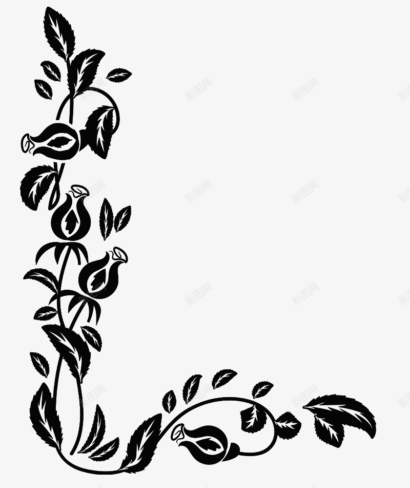 黑色花边png免抠素材_新图网 https://ixintu.com 巴洛克 巴洛克花纹 布洛克 欧美风 金属 黑色花边