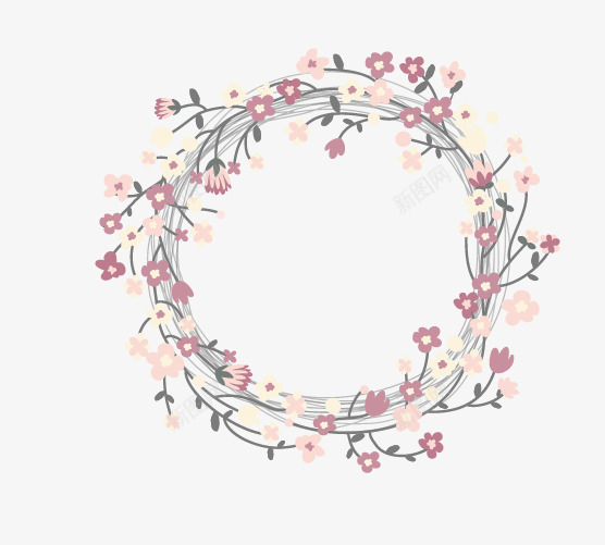 花环矢量图ai免抠素材_新图网 https://ixintu.com PPT素材 好看的花边 婚庆素材 装饰图案 矢量图