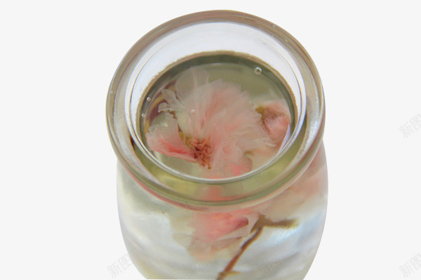 透明杯樱花水信玄饼png免抠素材_新图网 https://ixintu.com 产品实物 樱花干 透明杯