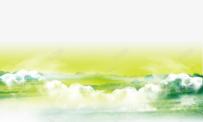 山png免抠素材_新图网 https://ixintu.com 大自然 户外 白云 远山 青山绿水