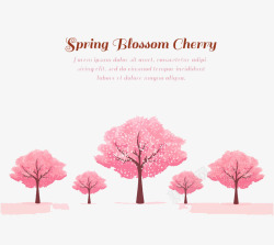 春季粉色樱花树素材