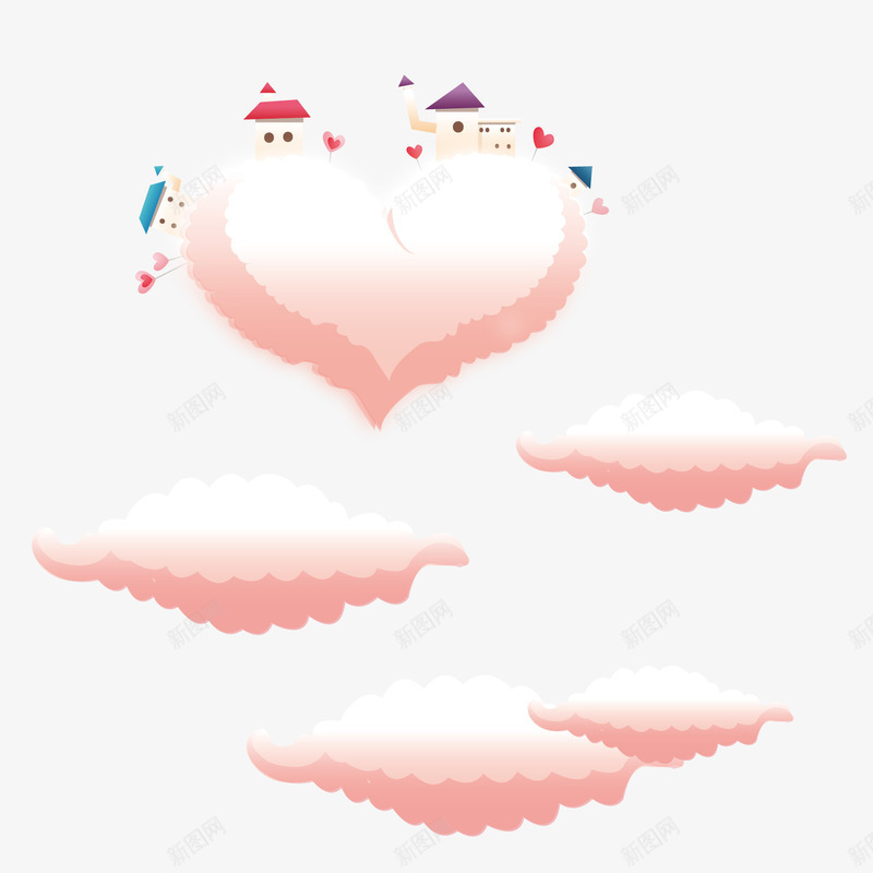 浪漫心白云矢量图ai免抠素材_新图网 https://ixintu.com 心 浪漫 白云 矢量图