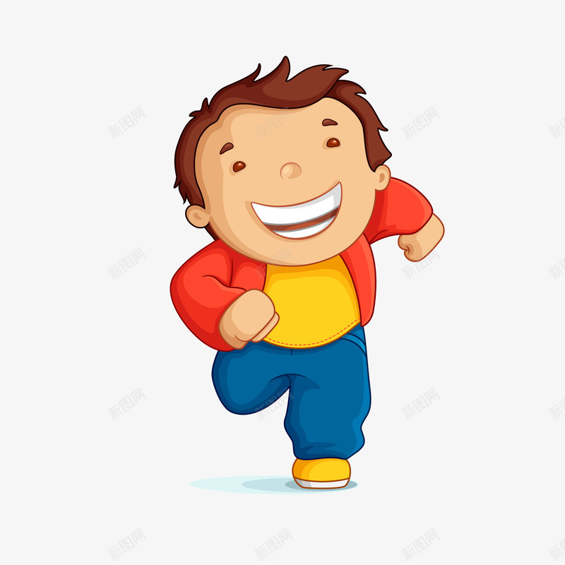 卡通奔跑的儿童人物png免抠素材_新图网 https://ixintu.com 人物设计 儿童节 奔跑 男孩 运动 锻炼