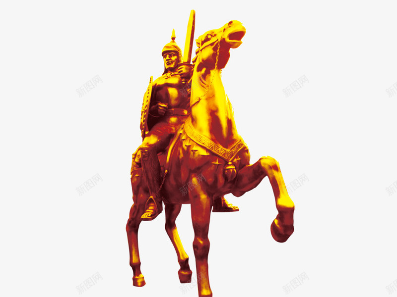 骑马的骑士png免抠素材_新图网 https://ixintu.com 欧式 欧美风 金色