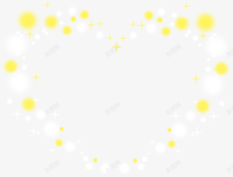 教师节黄色星光心形png免抠素材_新图网 https://ixintu.com 教师节 星光 黄色
