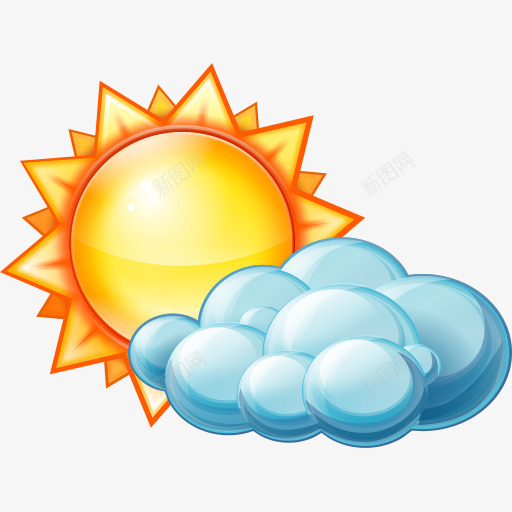 太阳云朵卡通png免抠素材_新图网 https://ixintu.com 云朵 卡通 太阳