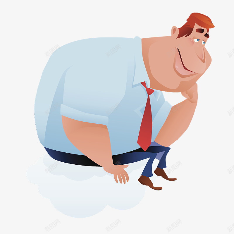 坐在云朵上等待中的人png免抠素材_新图网 https://ixintu.com 下班回家 回家 好吃的 思考 等下班 等待中 联想 高大威猛