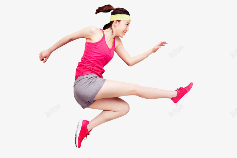 跳起来运动女子png免抠素材_新图网 https://ixintu.com 女子 跳起来 运动