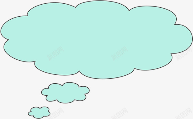 蓝色手绘对话框白云png免抠素材_新图网 https://ixintu.com 对话 白云 蓝色