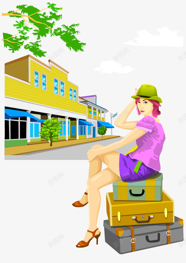 街景人物矢量图ai免抠素材_新图网 https://ixintu.com 免费png 卡通人物 可爱 彩色 简洁 美女 青春 矢量图
