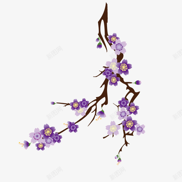 樱花花纹淡紫色png免抠素材_新图网 https://ixintu.com 樱花 淡紫色 花纹