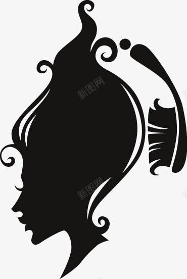 美发美女剪影矢量图ai免抠素材_新图网 https://ixintu.com 剪影 美发 美女 矢量图
