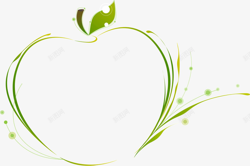 简洁苹果形状边框png免抠素材_新图网 https://ixintu.com 形状 简洁 苹果 边框