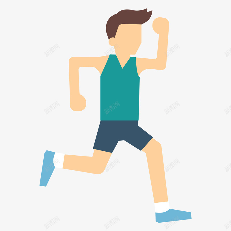 卡通跑步的人物矢量图ai免抠素材_新图网 https://ixintu.com 人体抽象 人物设计 卡通 大步跑 扁平化 矢量图 跑步 跑步logo 运动 锻炼