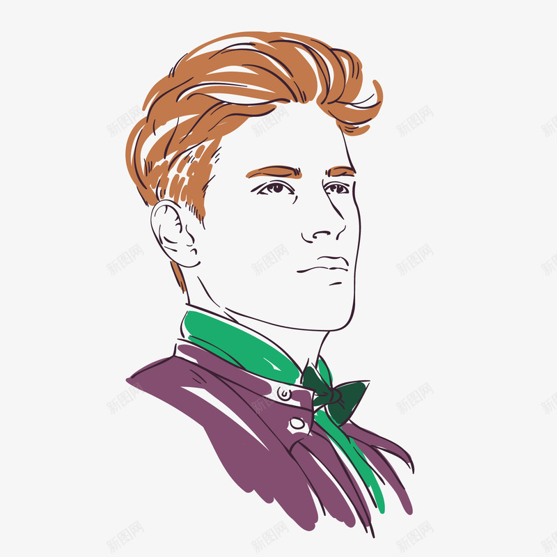 男士发型欧美青年矢量图ai免抠素材_新图网 https://ixintu.com 发型 欧美 男士 男士发型 青年 矢量图