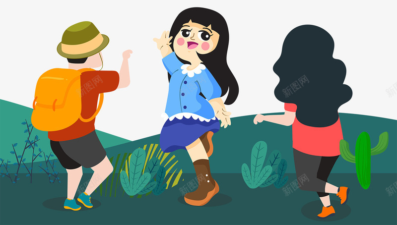 卡通简约徒步旅游psd免抠素材_新图网 https://ixintu.com 冒险 卡通人物 卡通简约徒步旅游 徒步 徒步旅游 户外运动 旅游 简约 通