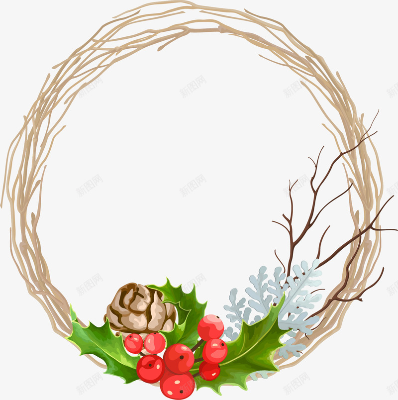 圣诞装饰花环png免抠素材_新图网 https://ixintu.com EPS矢量 圣诞节 圣诞节免费下载 圣诞节素材 节日 节日素材 节日装饰