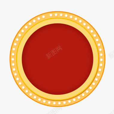 红色圆形节日图标图标