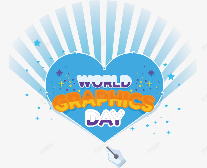 手绘卡通世界平面日图标矢量图ai_新图网 https://ixintu.com 世界平面设计日 卡通 图标 手绘 手绘卡通世界平面设计日图标矢量素材免费下载 放射光 星光 笔尖 英文 蓝色 矢量图
