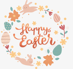复活节标题兔子彩蛋复活节边框高清图片