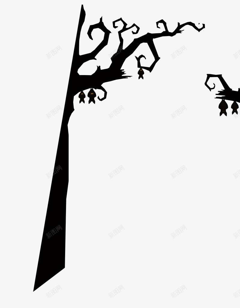 万圣节恐怖主题之蝙蝠倒挂树枝png免抠素材_新图网 https://ixintu.com 万圣节 万圣节主题 恐怖 树枝 蝙蝠