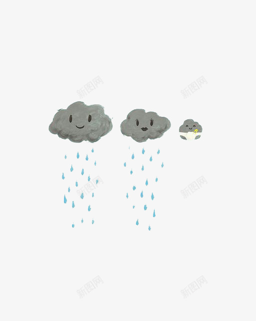 水彩乌云png免抠素材_新图网 https://ixintu.com 下雨 乌云免扣PNG 乌云插画 云彩 云朵 手绘乌云 雨滴