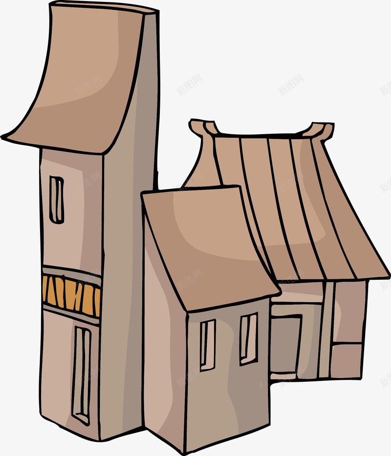房檐云南城市古城矢量图ai免抠素材_新图网 https://ixintu.com 云南古城 云南城市古城 凤凰古城 古城 古城墙 屋檐 建筑 矢量图