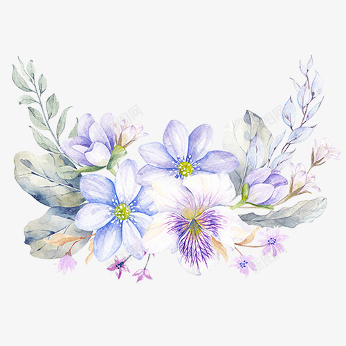 手绘鲜花水彩插画png免抠素材_新图网 https://ixintu.com 手绘鲜花 插画 水彩花朵 紫色 花卉