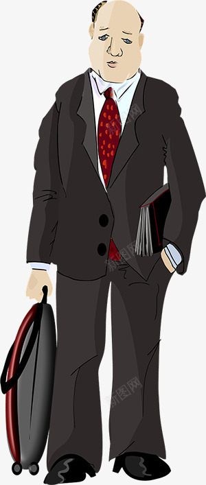 中年男性卡通png免抠素材_新图网 https://ixintu.com 手绘 欧美 男士 西服