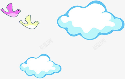 天空鸟儿白云简笔画png免抠素材_新图网 https://ixintu.com 天空 白云 简笔画 鸟儿