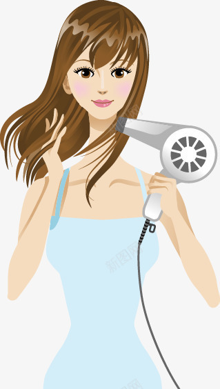 美女美发矢量图ai免抠素材_新图网 https://ixintu.com 吹风机 美发 美女 美容 矢量图