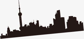 上海城市剪影装饰元素png免抠素材_新图网 https://ixintu.com 上海 元素 剪影 城市 装饰