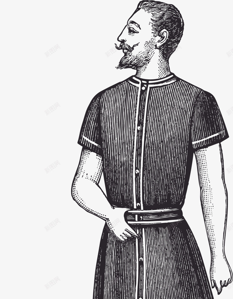 手绘欧美中世纪男性仆人矢量图ai免抠素材_新图网 https://ixintu.com 中世纪 手绘 欧美 男仆人 矢量图