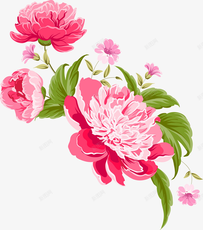 红色手绘鲜花矢量图ai免抠素材_新图网 https://ixintu.com AI 卡通 手绘 红色 线条 花卉 花朵 花草 鲜花 矢量图