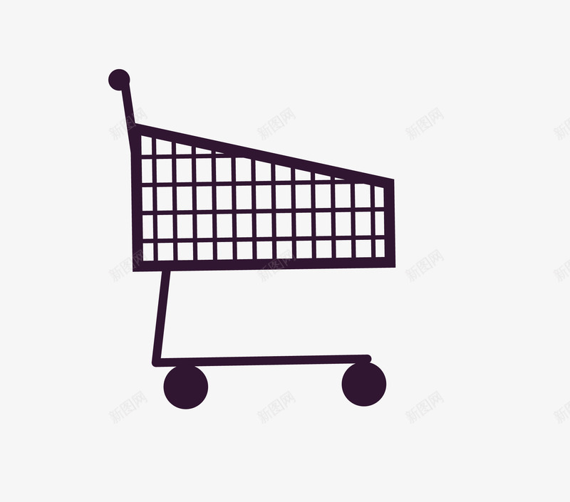 卡通简洁扁平化购物车png免抠素材_新图网 https://ixintu.com 卡通购物车 扁平化购物车 矢量购物车 简洁购物车 购物车 购物车png