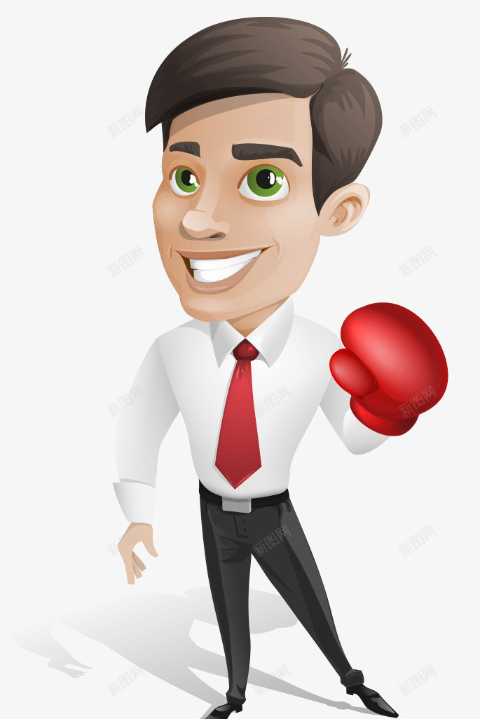 简洁白领戴拳套矢量图ai免抠素材_新图网 https://ixintu.com 商务人物 平面白领素材 简洁的白领 矢量图