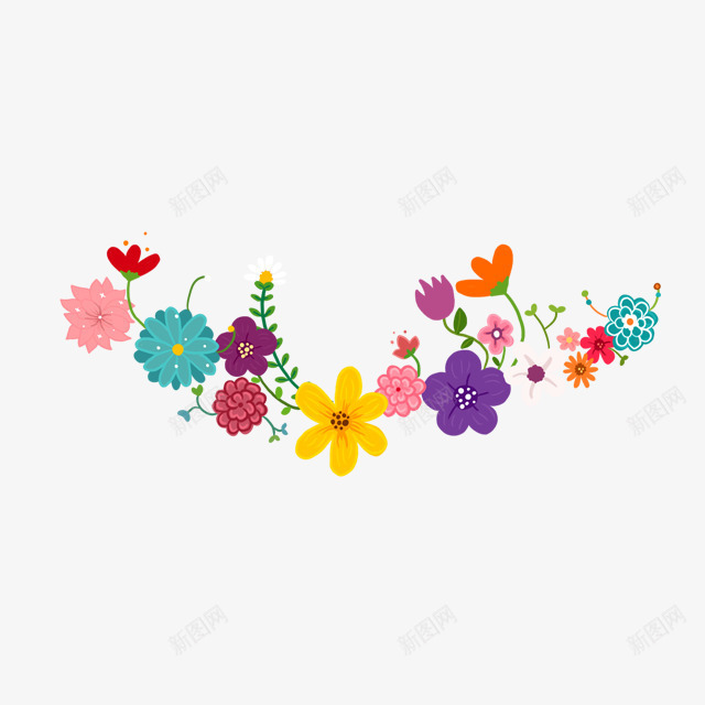 碎花花环png免抠素材_新图网 https://ixintu.com 小花点缀 彩色花朵 编花 花环