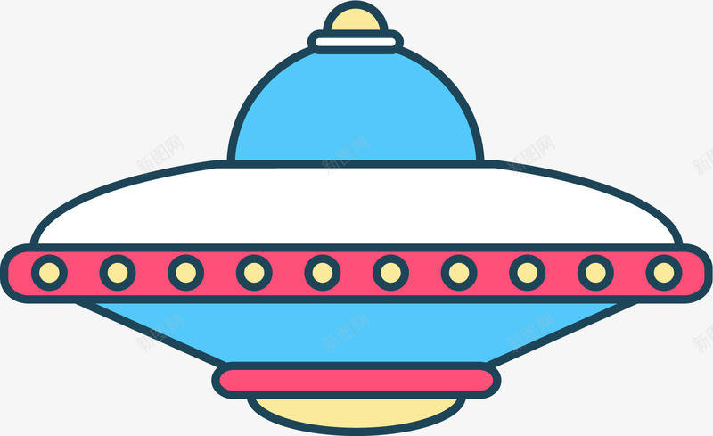手绘多彩飞船ufopng免抠素材_新图网 https://ixintu.com ufo 创意玩具 圆点 多彩飞船 手绘飞船 童趣 简约