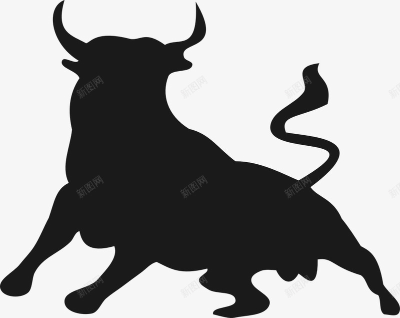 斗牛剪影png免抠素材_新图网 https://ixintu.com 剪影 动物 动物牛 斗牛 有角的动物 牛 牛形状