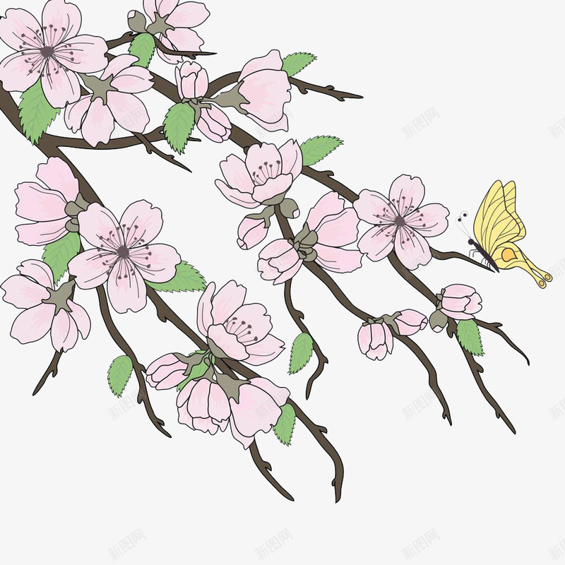 日本樱花png免抠素材_新图网 https://ixintu.com 日本 樱花 缤纷 蝴蝶